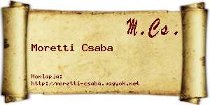 Moretti Csaba névjegykártya