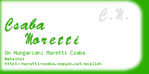 csaba moretti business card